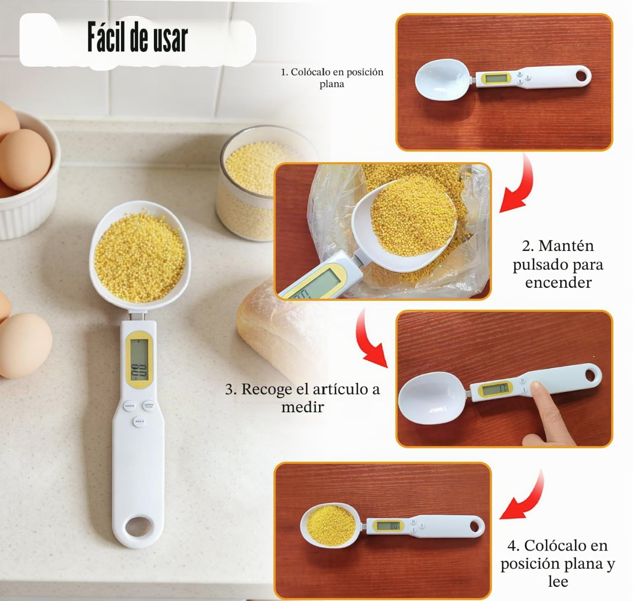 Cuchara medidora de gramos